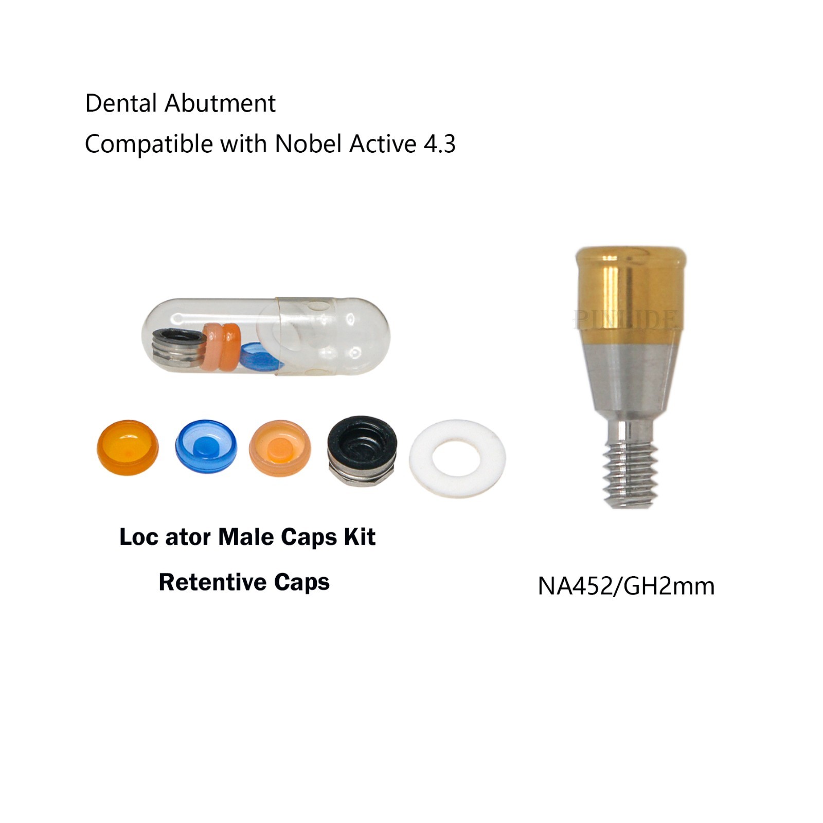 Locator Abutment Attachment Retention Cap Inserts Tool For Nobel Active RP 4.3mm