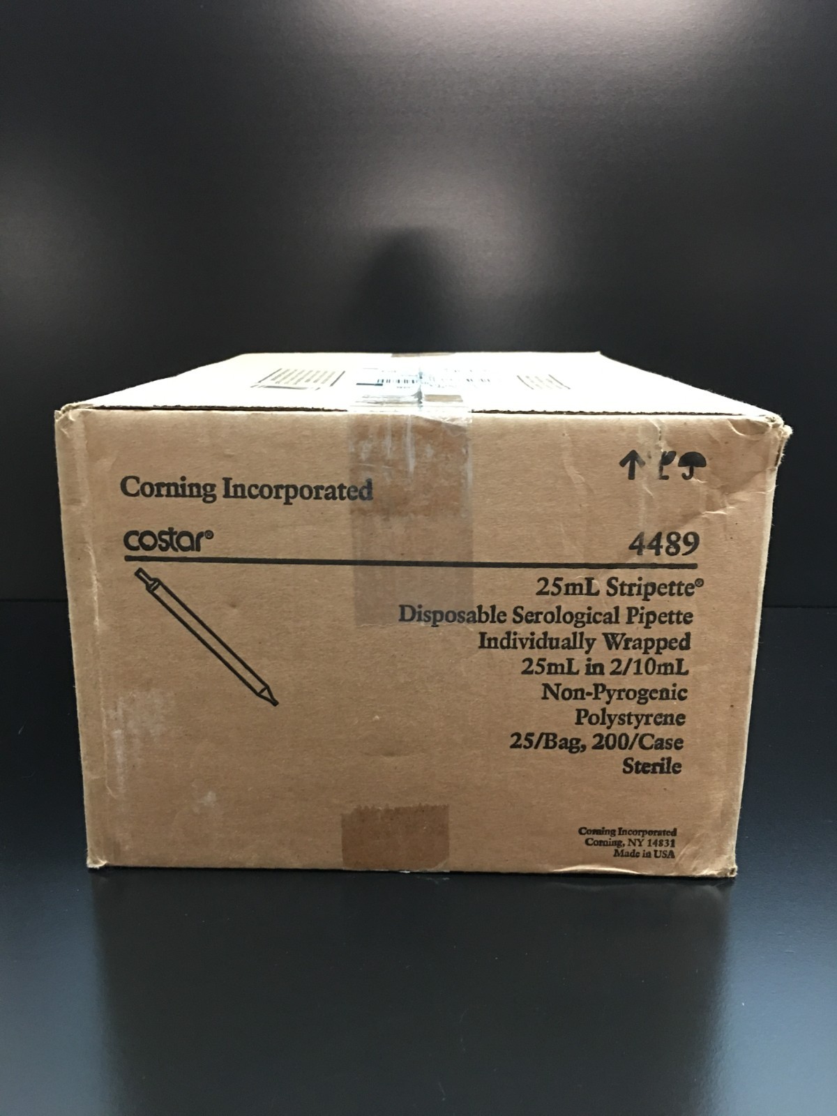 Corning Caster REF 4489 Stripette Serological Pipets 25mL 200 Pieces One Case
