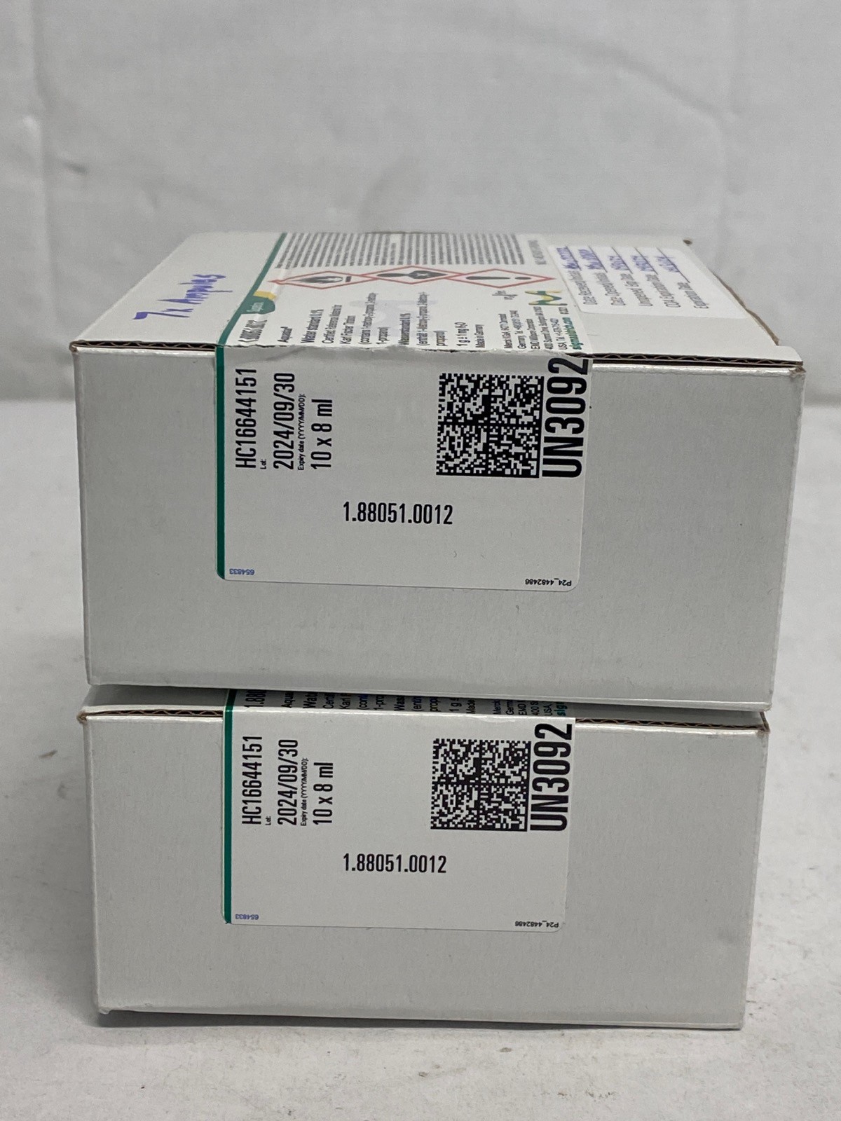 (37) SUPELCO Aquastar 8mL Water Standard 0.1% & 1.0% for Karl Fischer Titration
