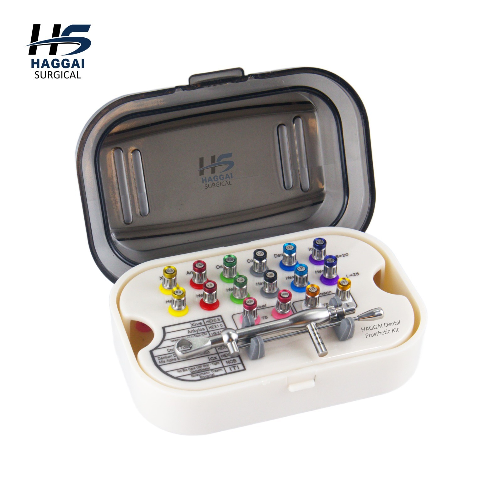 Dental Prosthetic Implantology Kit–16 Pcs Drivers, Torque Ratchet with Cassette