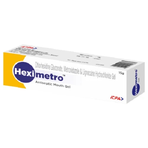 6 x Dental HexiMetro Antiseptic Triple Action Mouth Gel 15gm Tube by ICPA