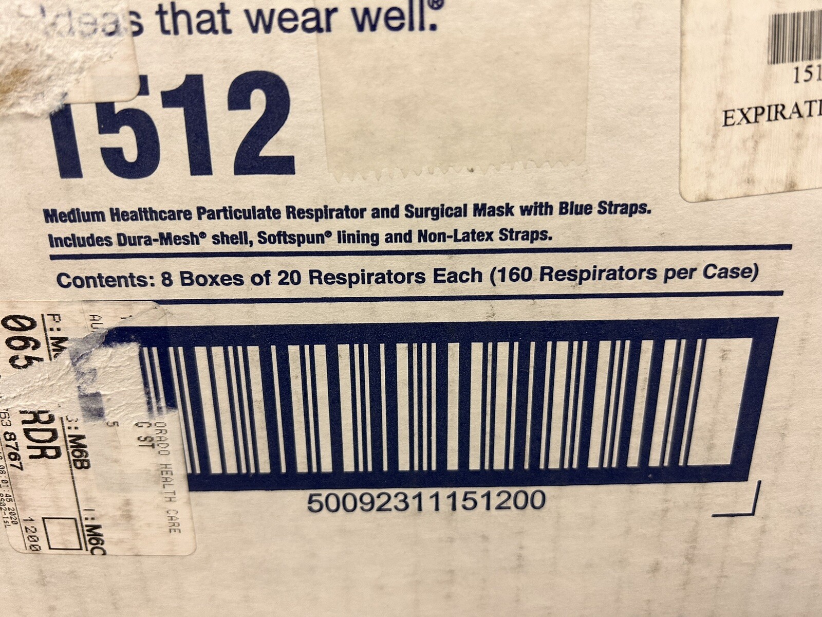 Moldex 1512 Respirator – Size Medium (Case of 160) Exp. 10/2024