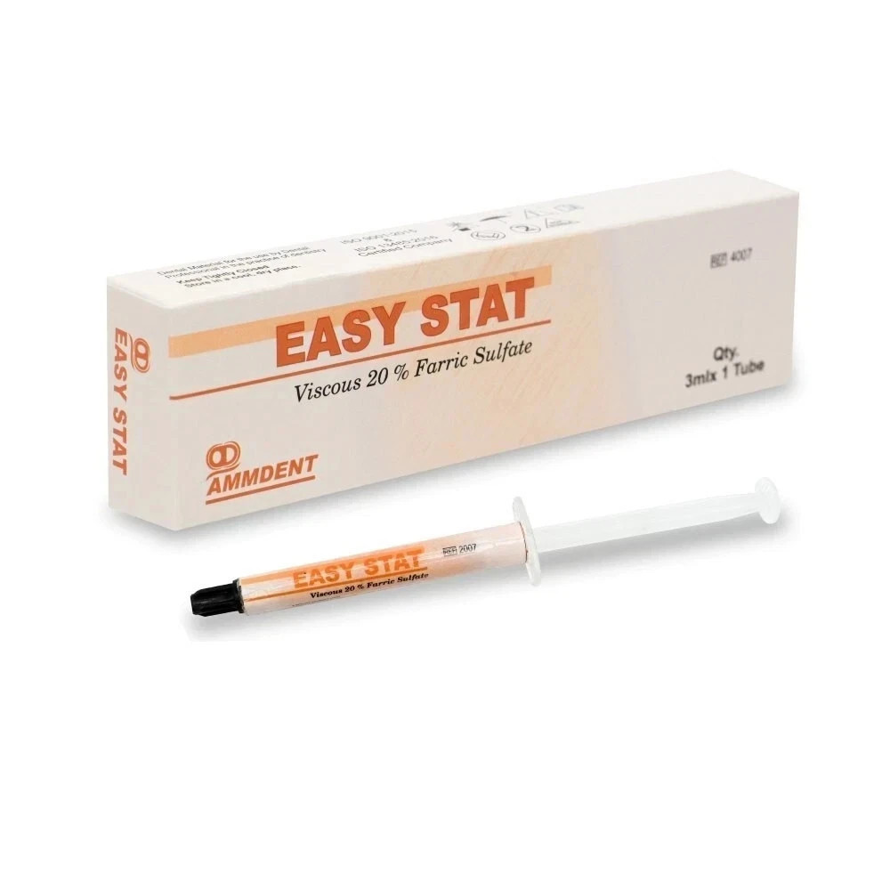 Ammdent Easy Stat Hemostat Viscous 20% Ferric Sulfate Hemostatic Gel Tube of 3mL