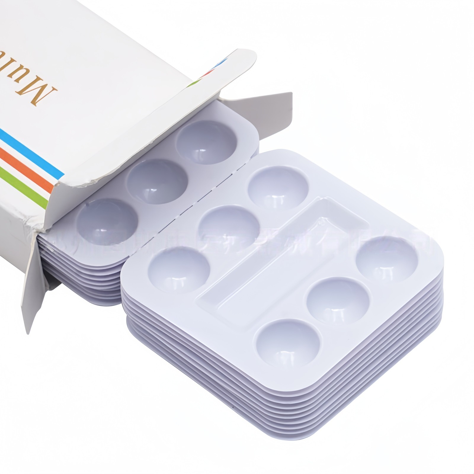 30pcs Dental Disposable Mixing Wells – 6-Well Plastic Trays for Composite & Ceme