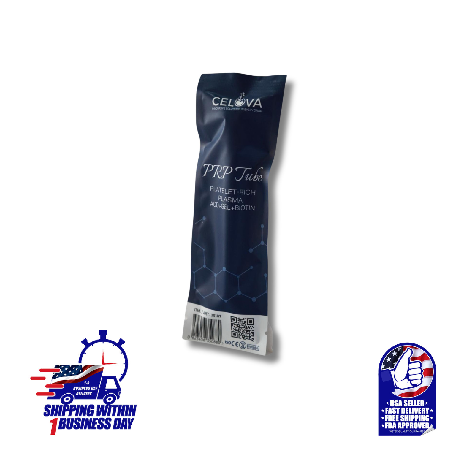 Celova Platelet-Rich Plasma ACD, Gel Separator, and Biotin. 10mL