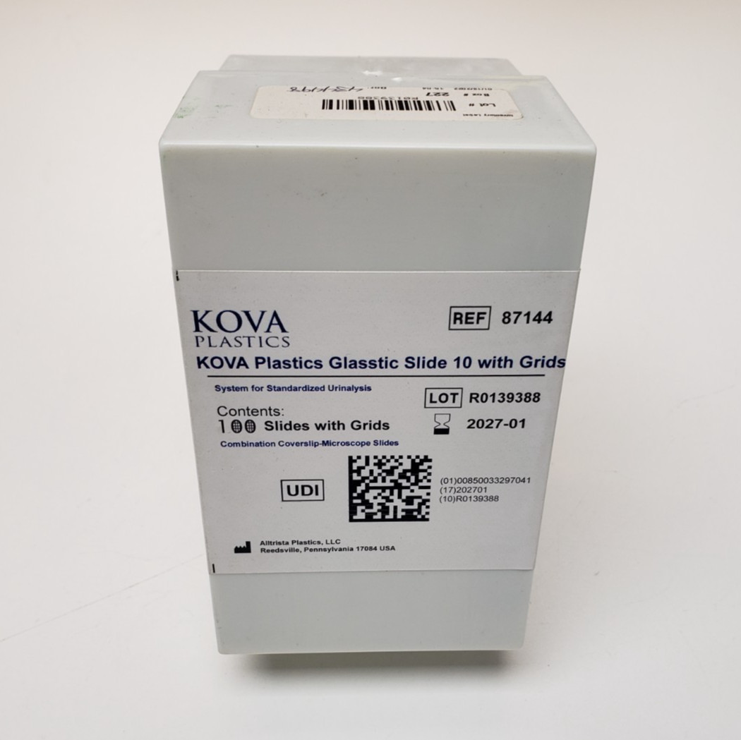 KOVA Plastics Glasstic Slide 10 with Grids 87144, partial box contains 81 pcs