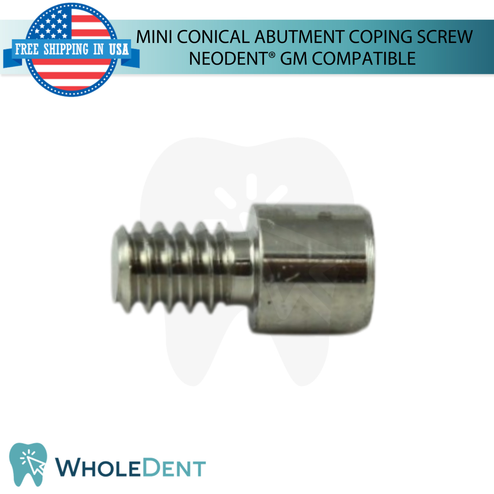 5x Dental Screw Mini Conical Prosthetic Coping Compatible with Neodent® GM