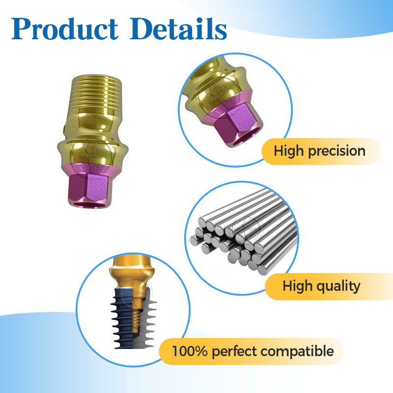 5 pcs Ti-base Abutment CAD/CAM ti base fit to MIS Seven platform NP SP