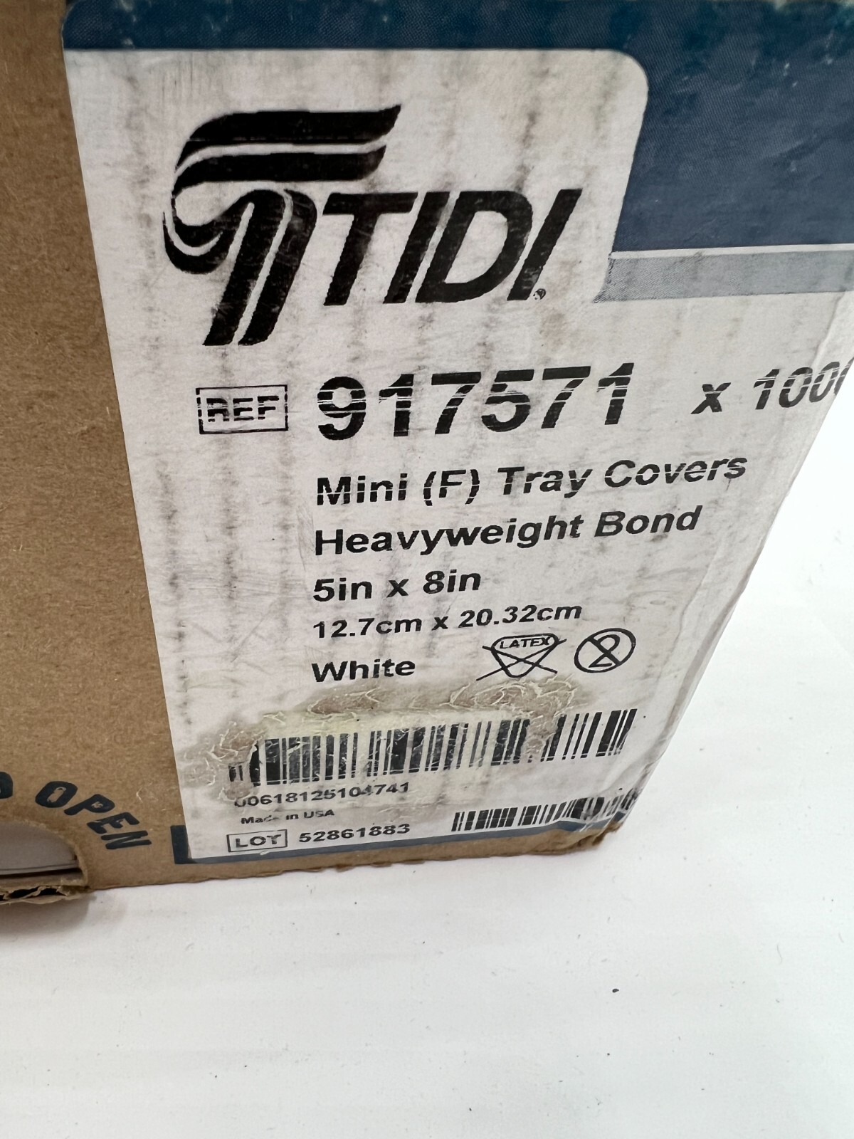 (Box of 1000) TIDI Mini F Tray Cover Heavyweight Bond 917571 5in x 8in White