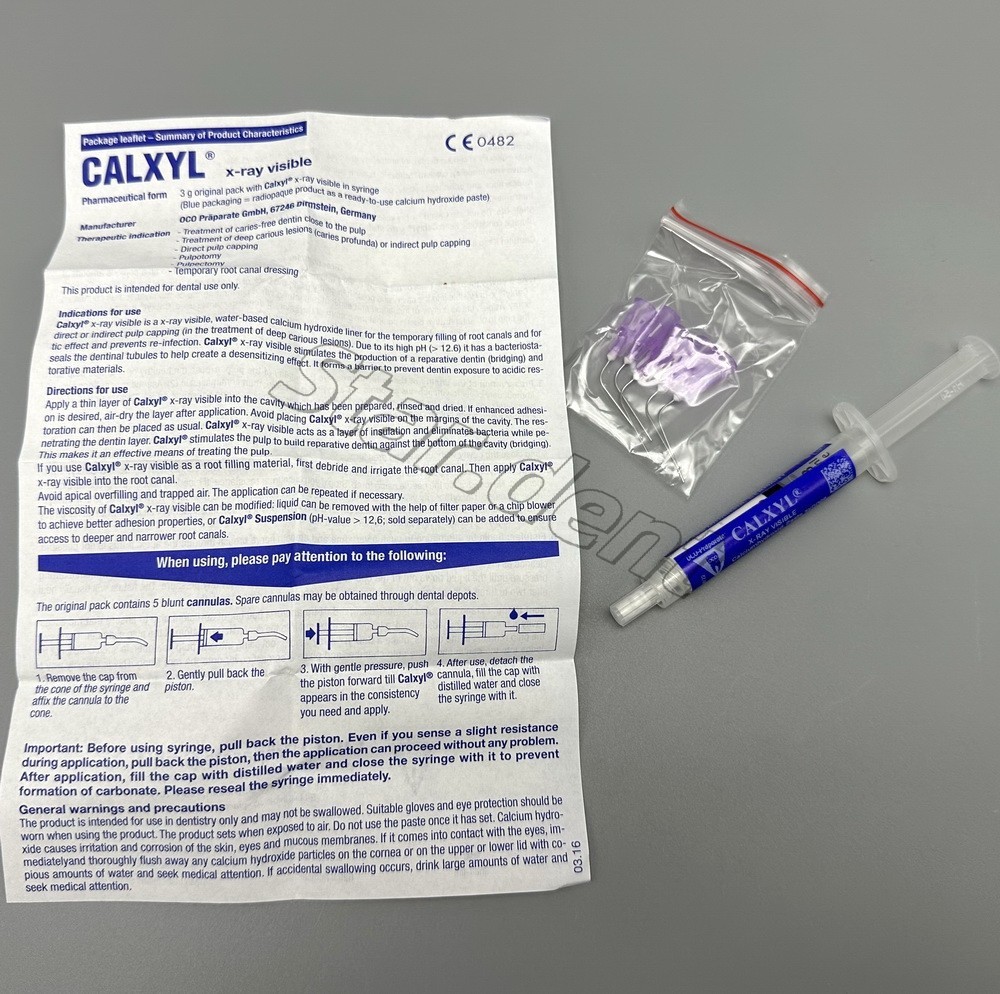 3g/Syringe x-ray visible Dental Calcium Hydroxide Paste 5pcs Single Use Cannulas