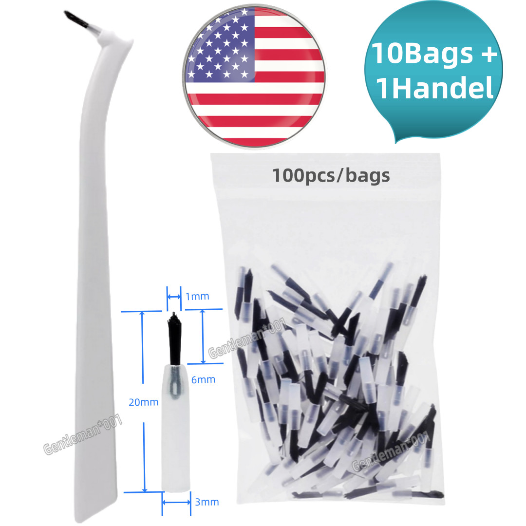 Dental Micro Brushes Composite Resin Disposable Mini Applicator Brush Tip Handle