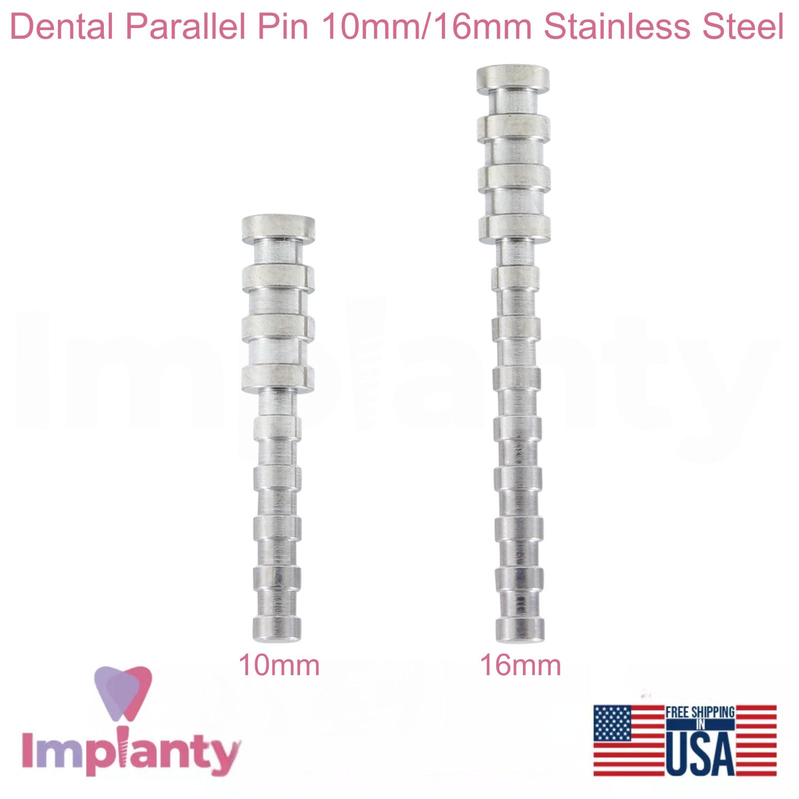 1x Dental Parallel Pin 10mm/16mm Stainless Steel Parallel Placement 0steotomy