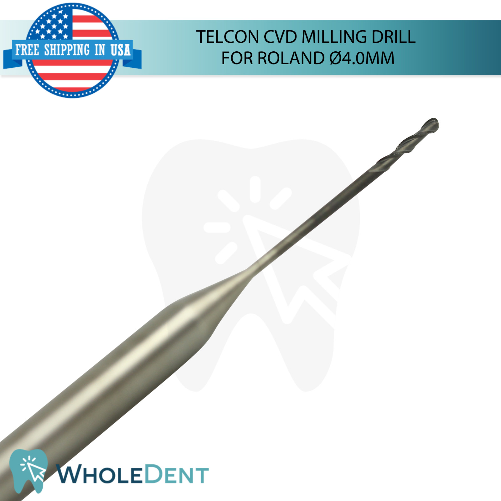 Dental Telcon CVD Diamond Milling Drills Compatible with Roland Ø4.0mm Tool