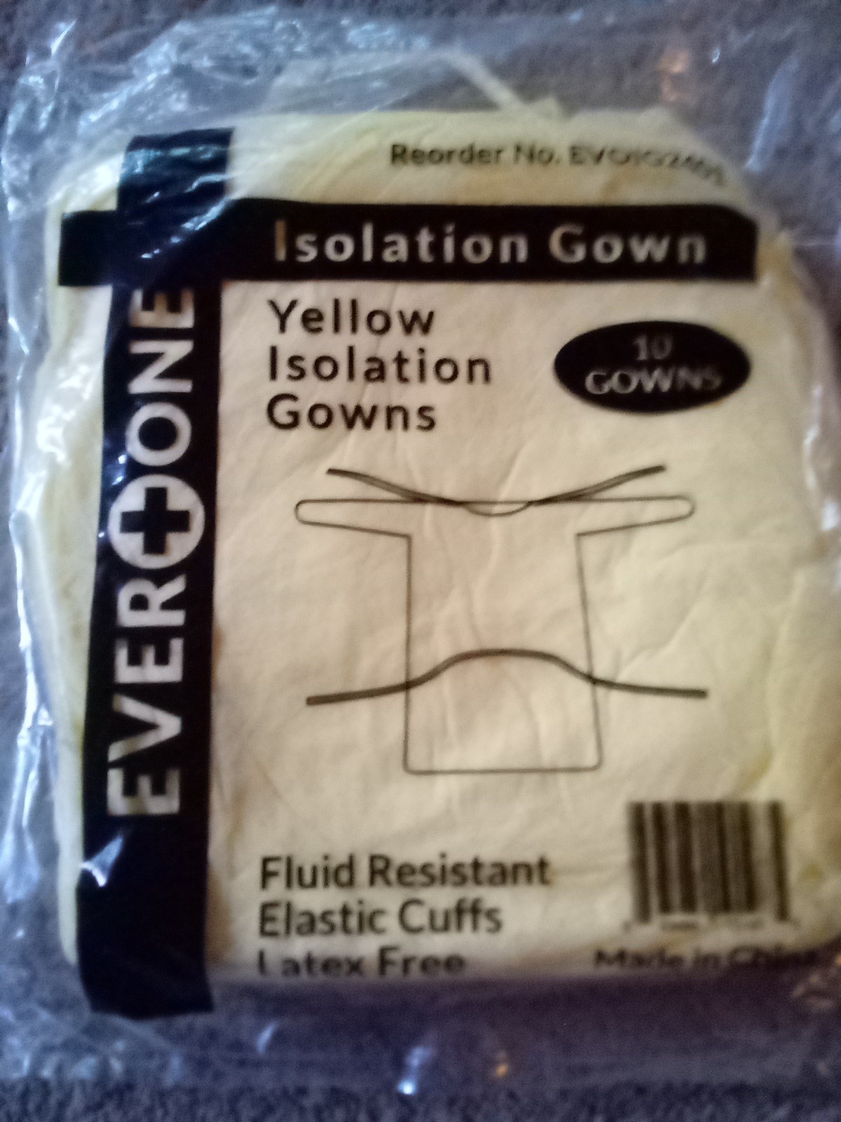 Ever+One Yellow Isolation Gowns 10-Pack – Universal Size – Disposable PPE – NEW