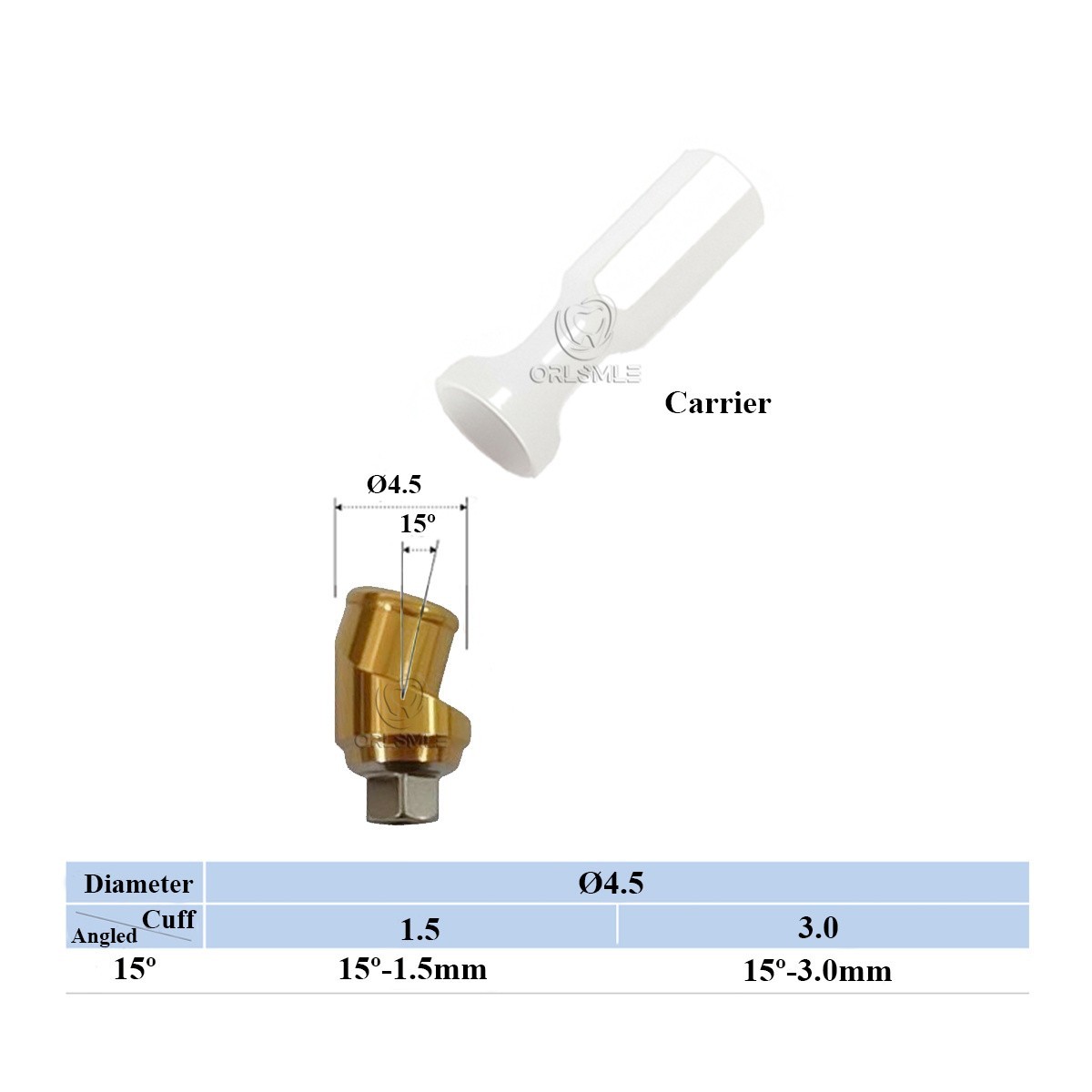 15° Angulated Locator Overdenture Abutment fit to Cortex(Dynamix) GH1.5/3.0mm