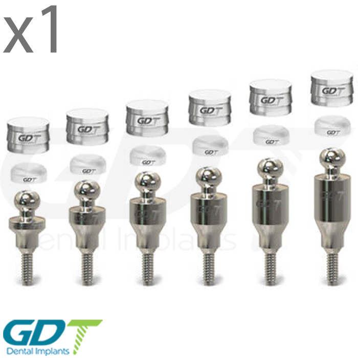 Ball Attachment Slim Platform 3.0mm Set Int Hex Dental Fixture Prosthetic