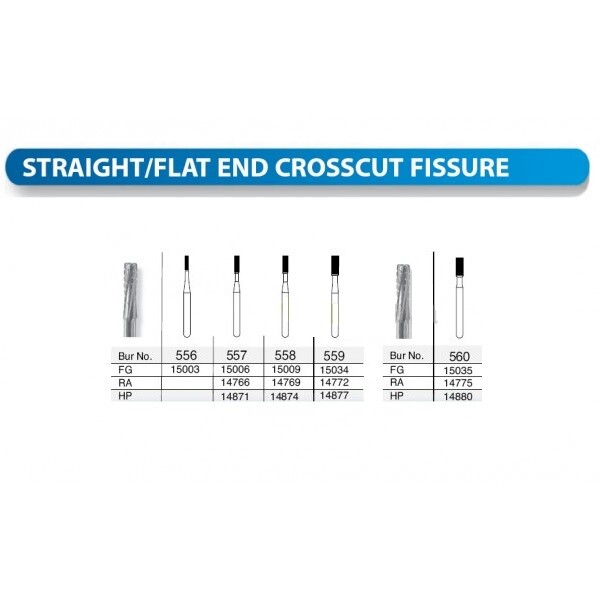 Beaver Dental Flat End Fissure Carbide Burs FG For High Speed Handpiece All Size