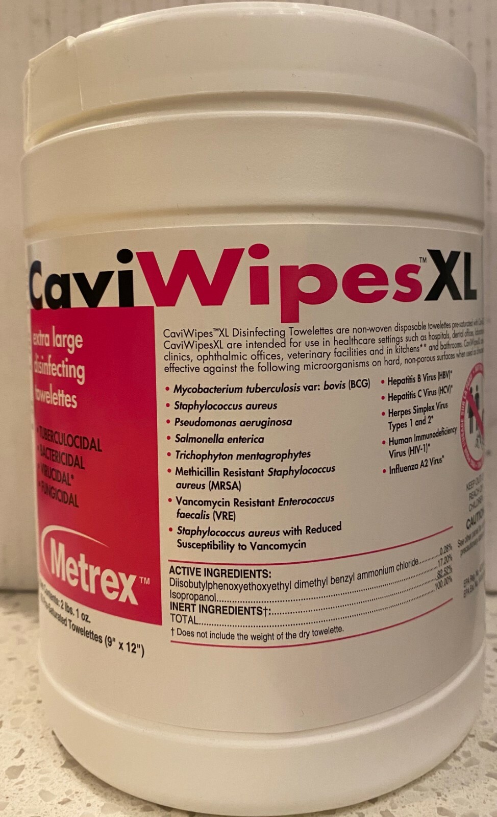 Metrex CaviWipes Towelettes/Wipes Extra Large 65 Canister