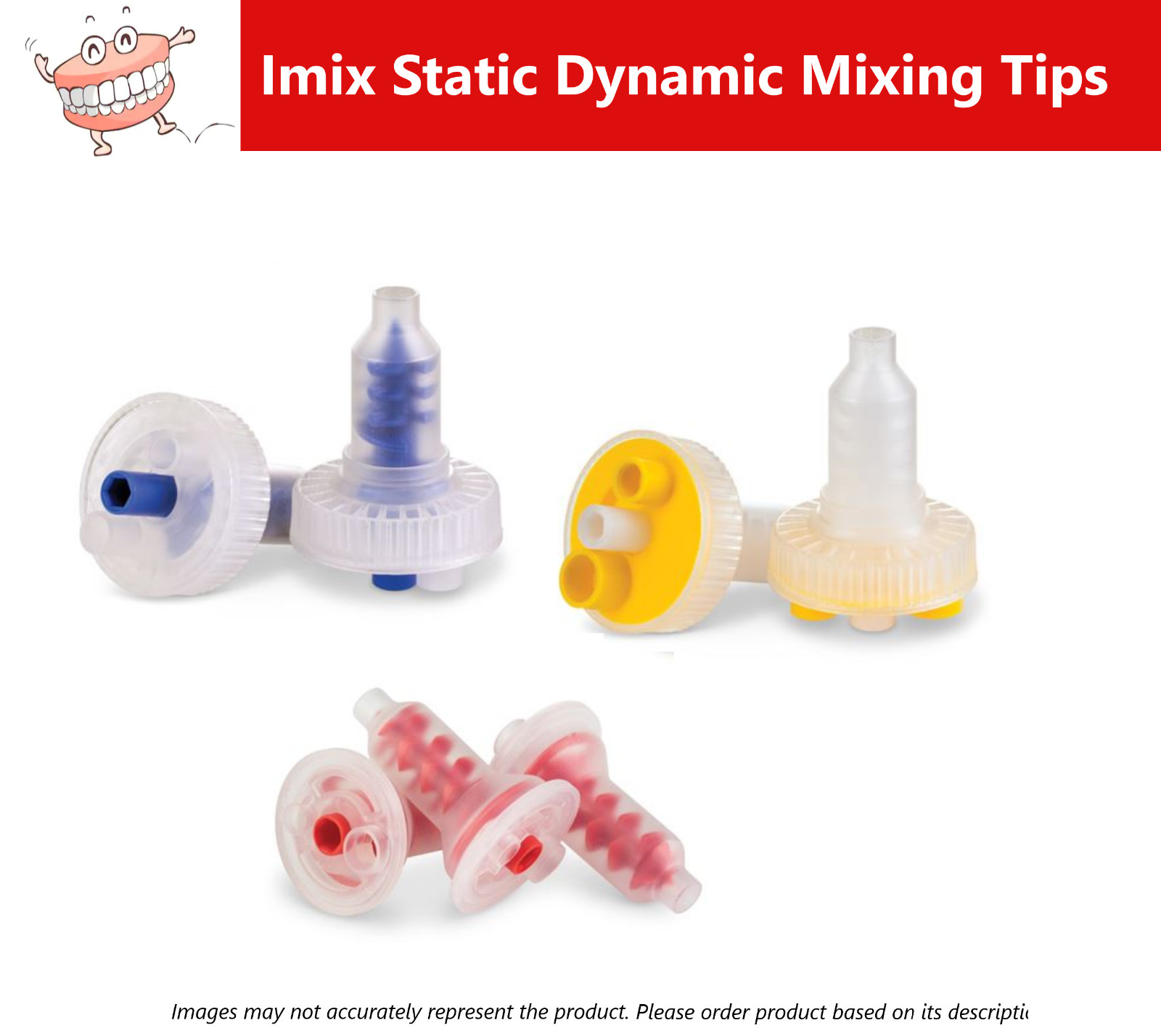 Dental Imix Yellow, Red or Blue Static Dynamic Mixing Tips Penta, Duomix etc