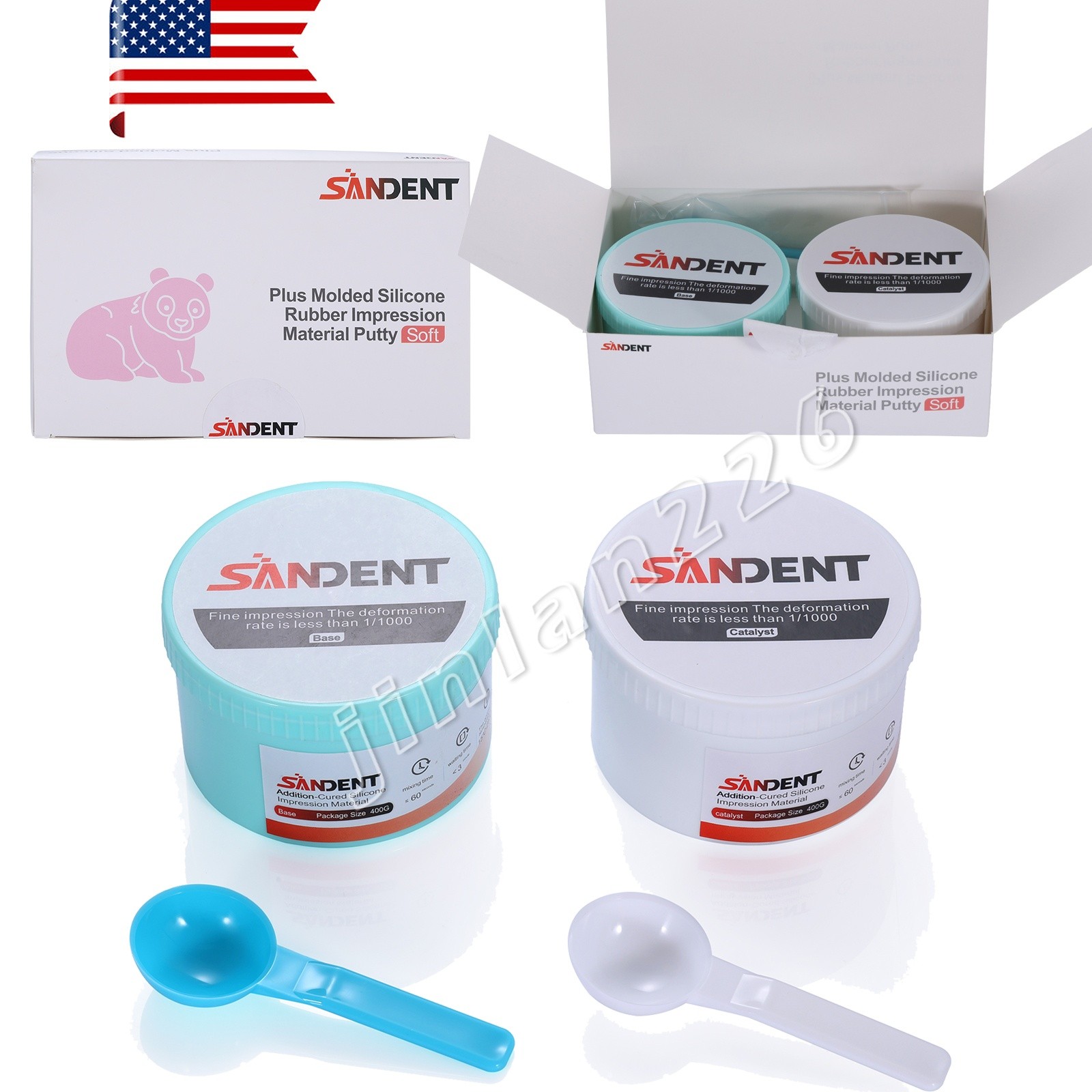 Dental Putty Regular Set PVS VPS Impression Material Mint 2 x 400g