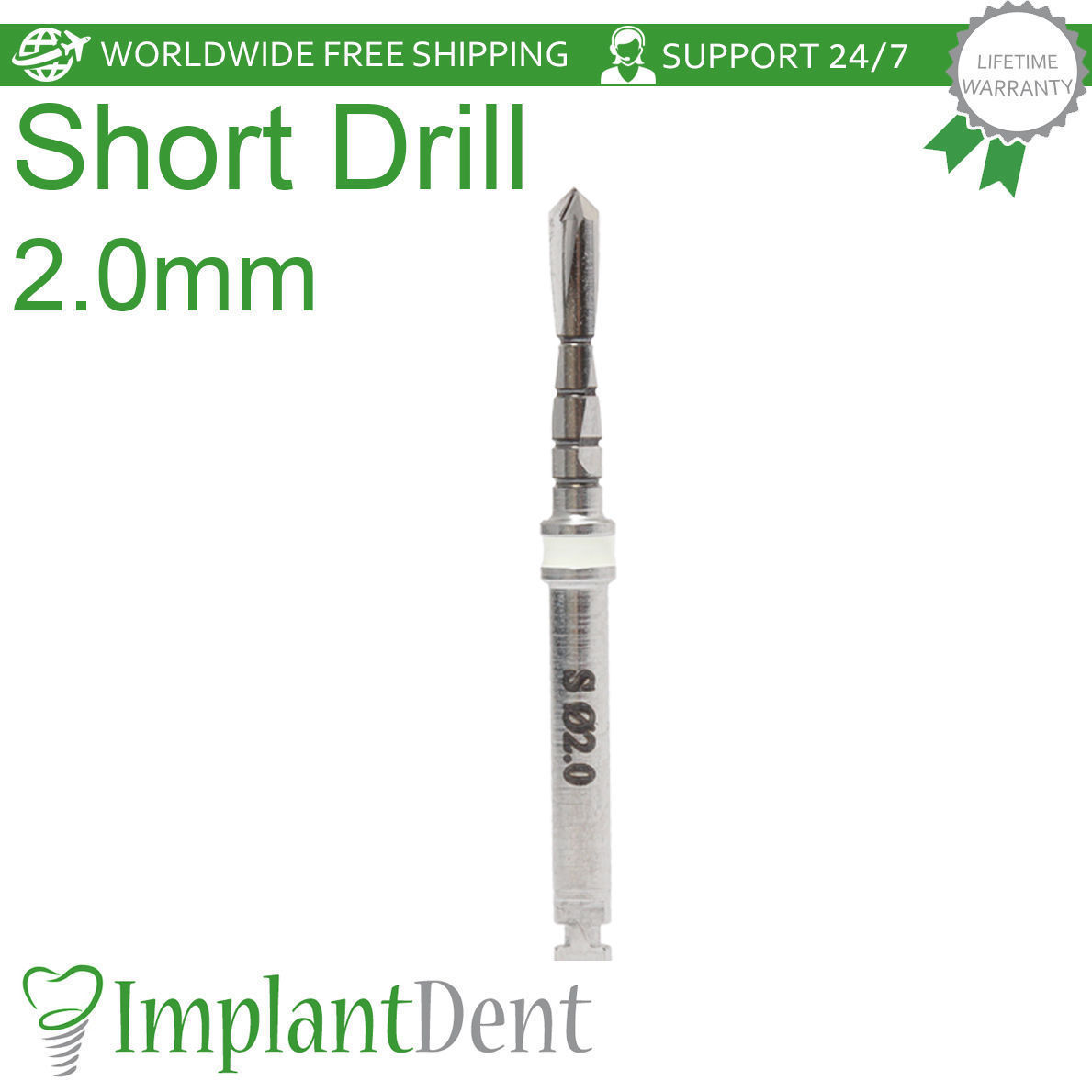 1x Dental Short Drills 11.5mm External Irrigated Stainless Steel Dentistry Tool