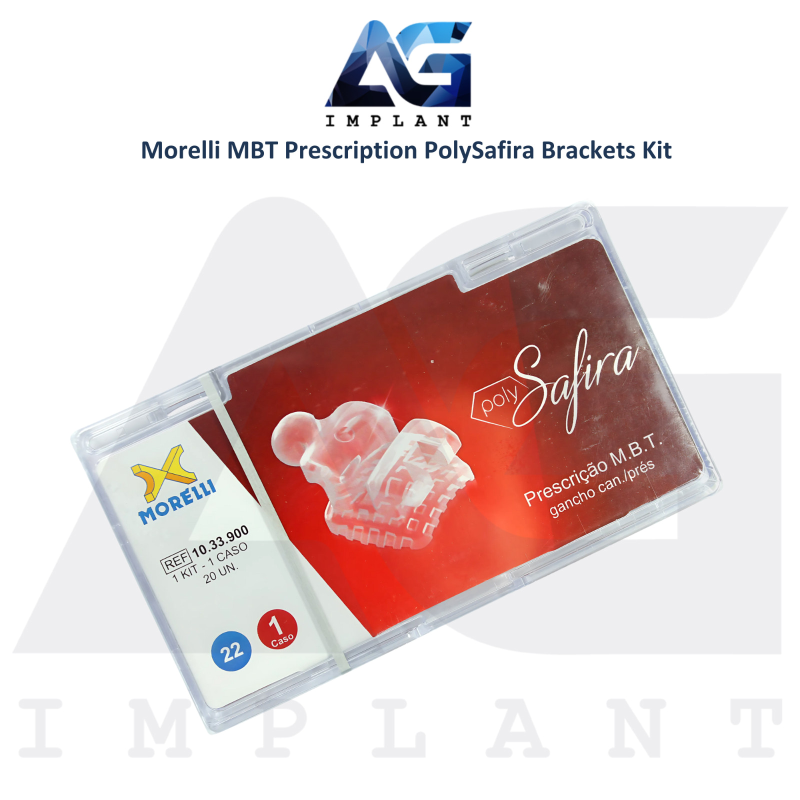 Dental PolySafira MBT Prescription Brackets Kit 20pcs Aesthetic Ortho Treatment