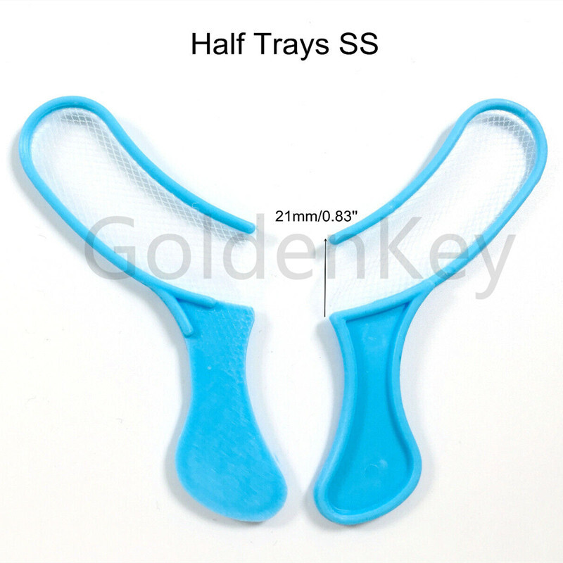 Dental Disposable Trays Impression Bite Registration White Blue Tray Net Mesh