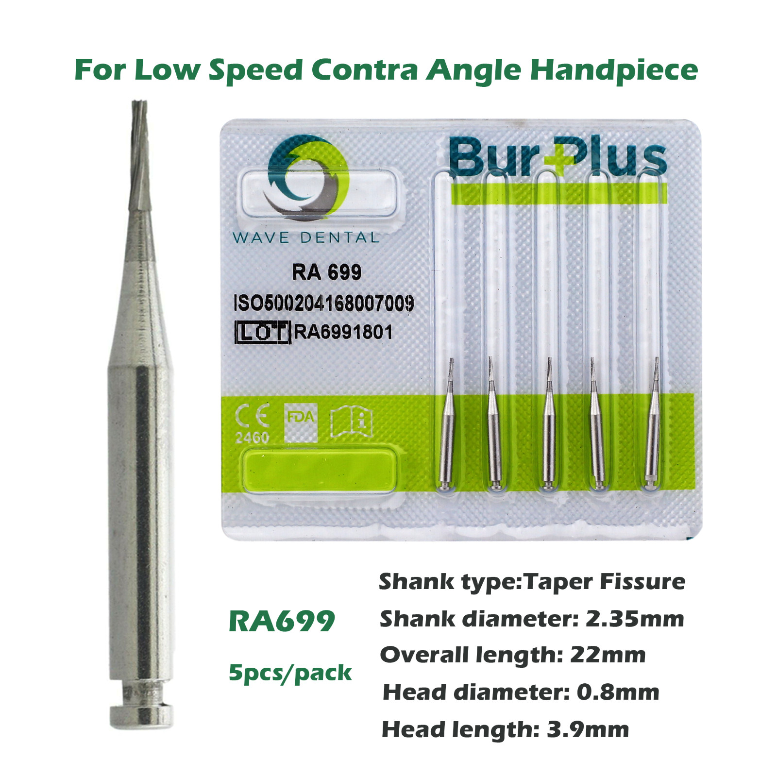 Wave Dental Carbide Burs Latch Round RA 2 3 4 8 699 for Slow Speed Contra Angle