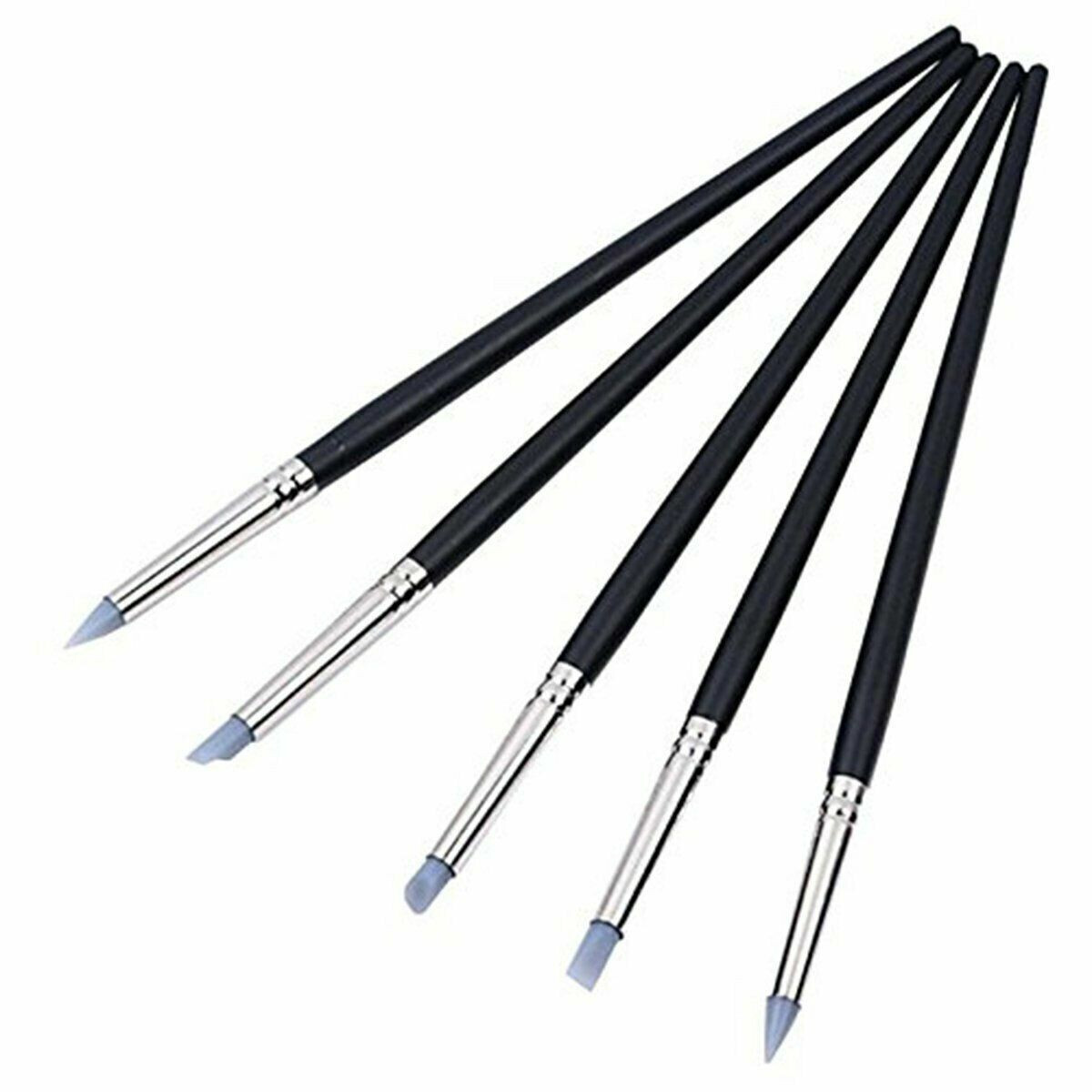 3 Set Dental Ceramic Silicone Brush Adhesive Resin Veneer Pen Black+Grey+White