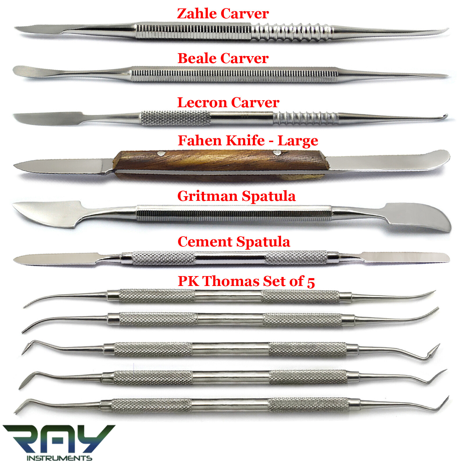 11Pcs Dental Laboratory Waxing Instruments Kit Knife Wax Carvers Mixing Spatula