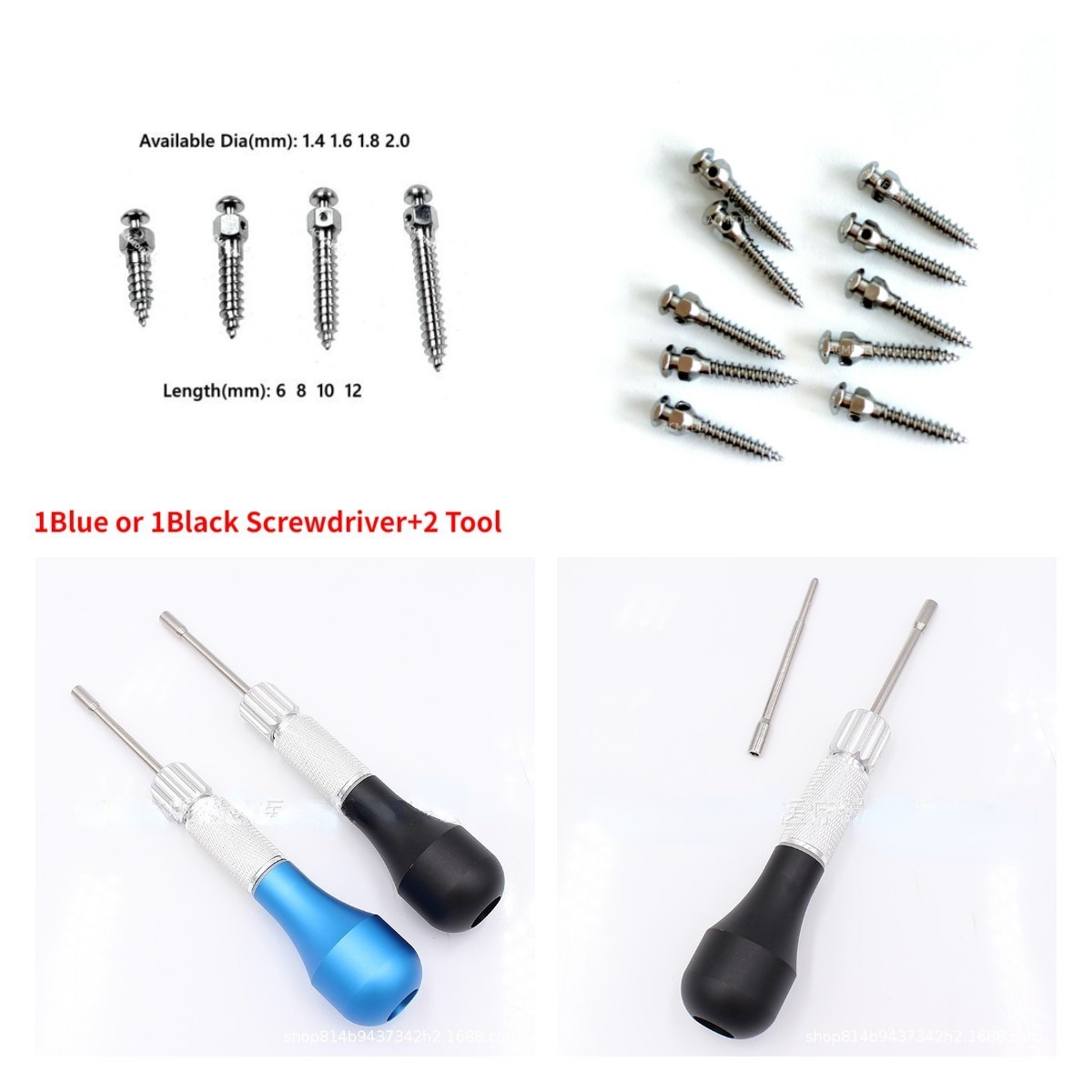 10 Packs Dental Orthodontic Mini Micro Screws Brown Driver Screwdriver
