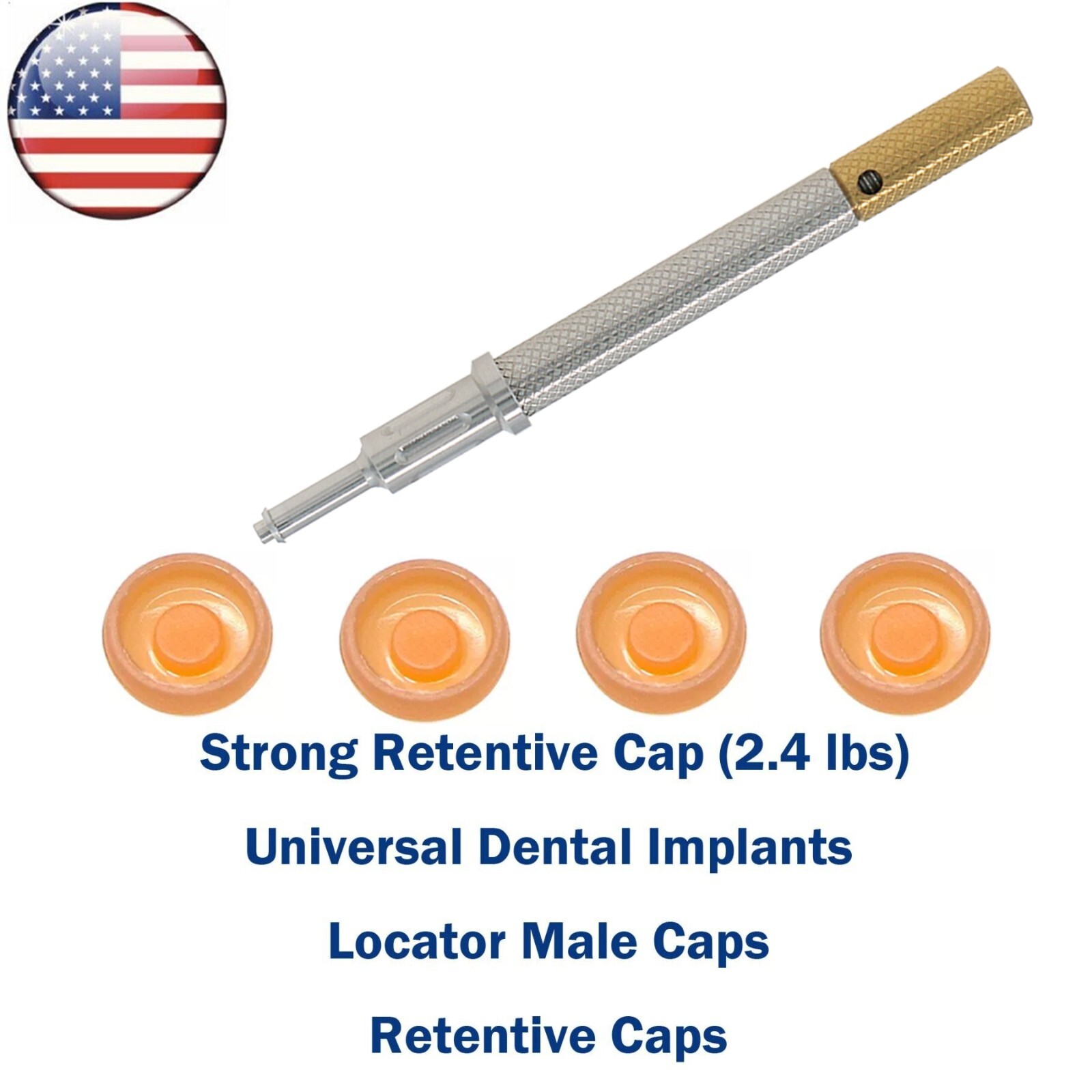 US Dental Locat0r Implant Retention Caps Insertion Extraction Remove Core Tool