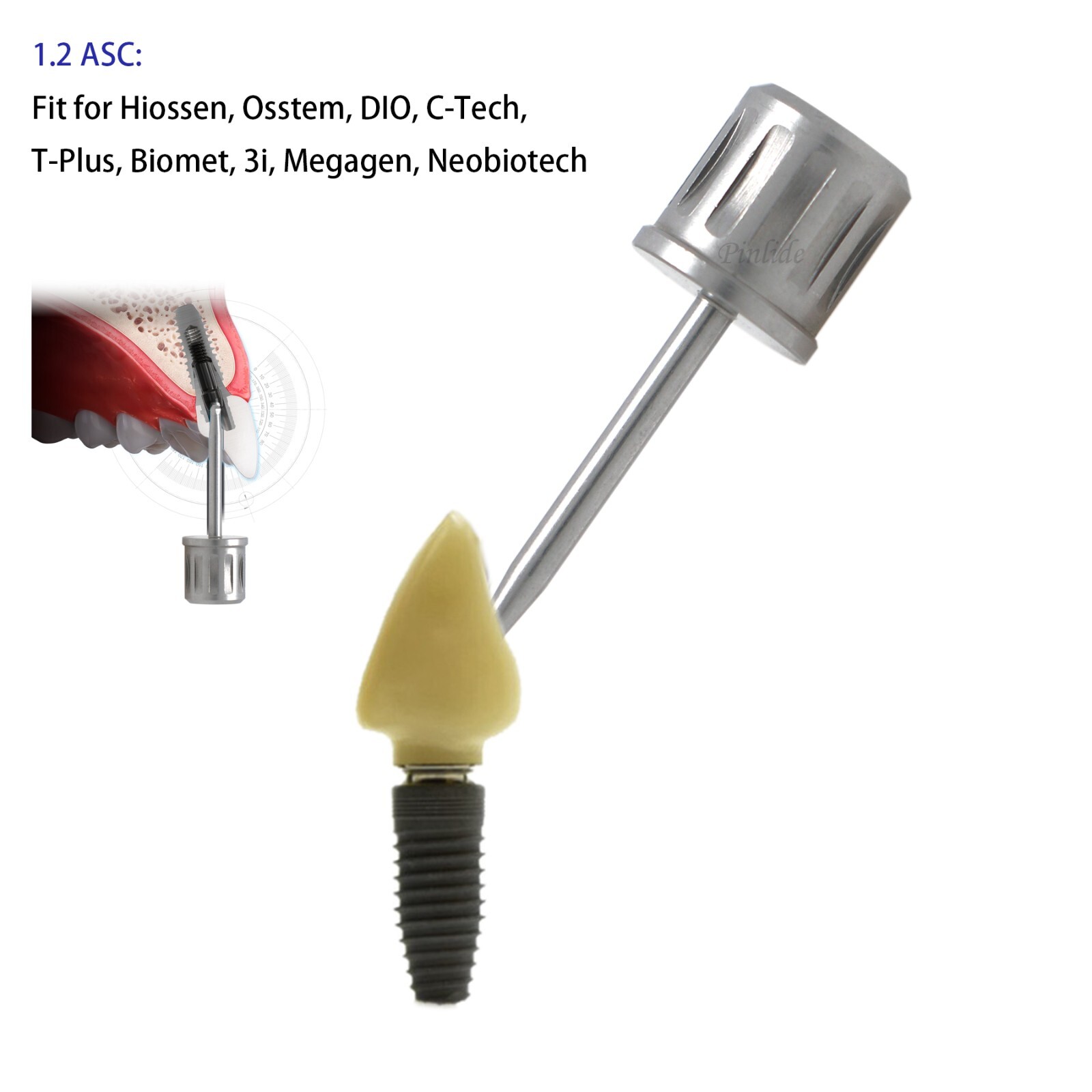 Implant ASC Driver Screwdriver Angulated Screw Channel 1.2 Fit Hiossen Osstem