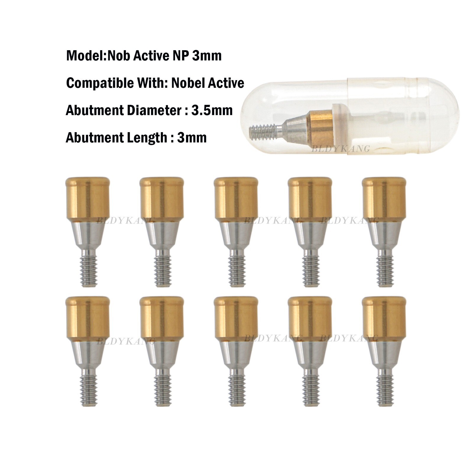 US Dental Nobel NPØ3.5mm 3mm L0cator Attachment Abutment Kit Male Caps Core Tool