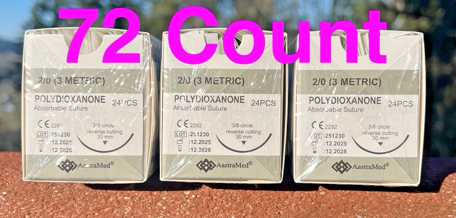 2/0 PDS/PDO 72ct Veterinary Surgical Suture Polydioxanone monofilament Dental