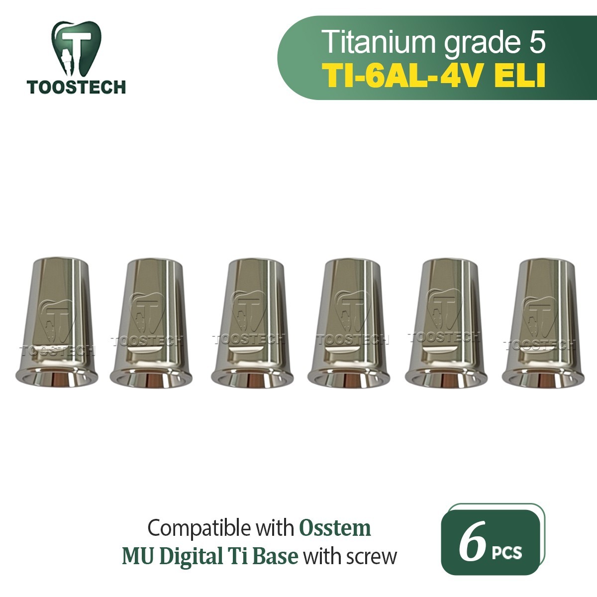 6pcs Dental Laboratory Digital Ti Base For Multi Unit Abument fits to Osstem TS