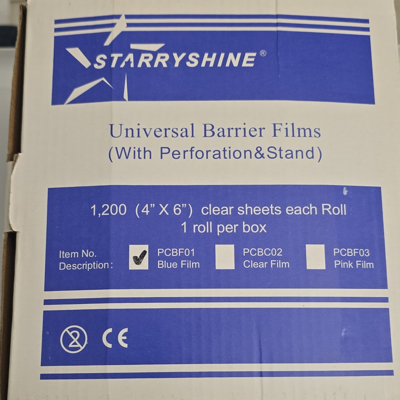 Starryshine PCBF01 Blue Film Barrier 4″x6″ Dental Laboratory