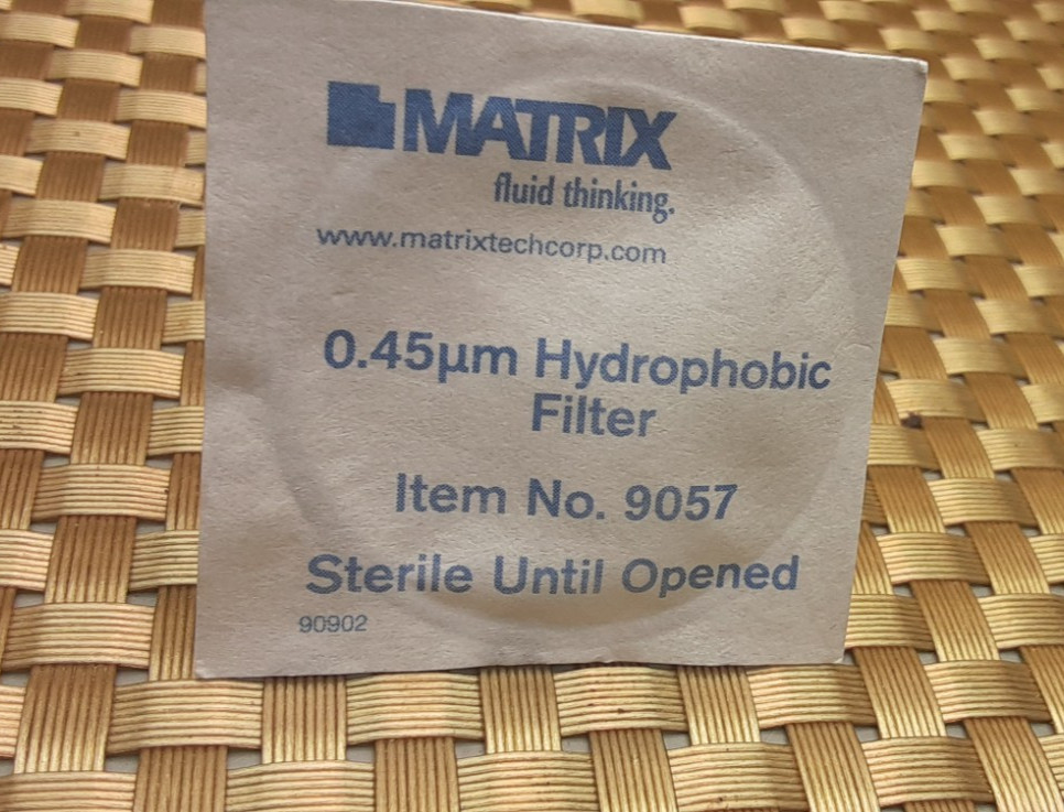 MATRIX 0.45um Hydrophobic Membrane Filter (23 ind. sealed) 9057
