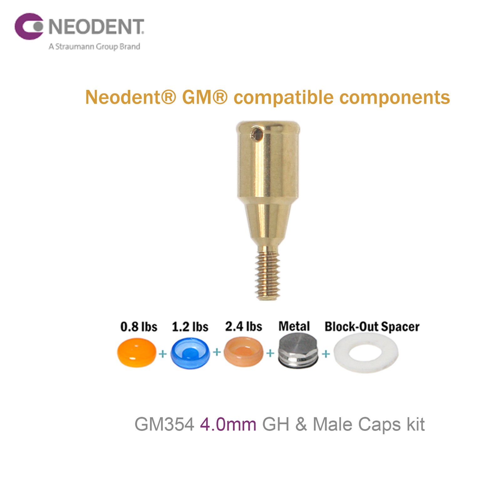 Locator Overdenture Abutment & Male Caps Kit for Neodent GRAND MORSE GM Tools