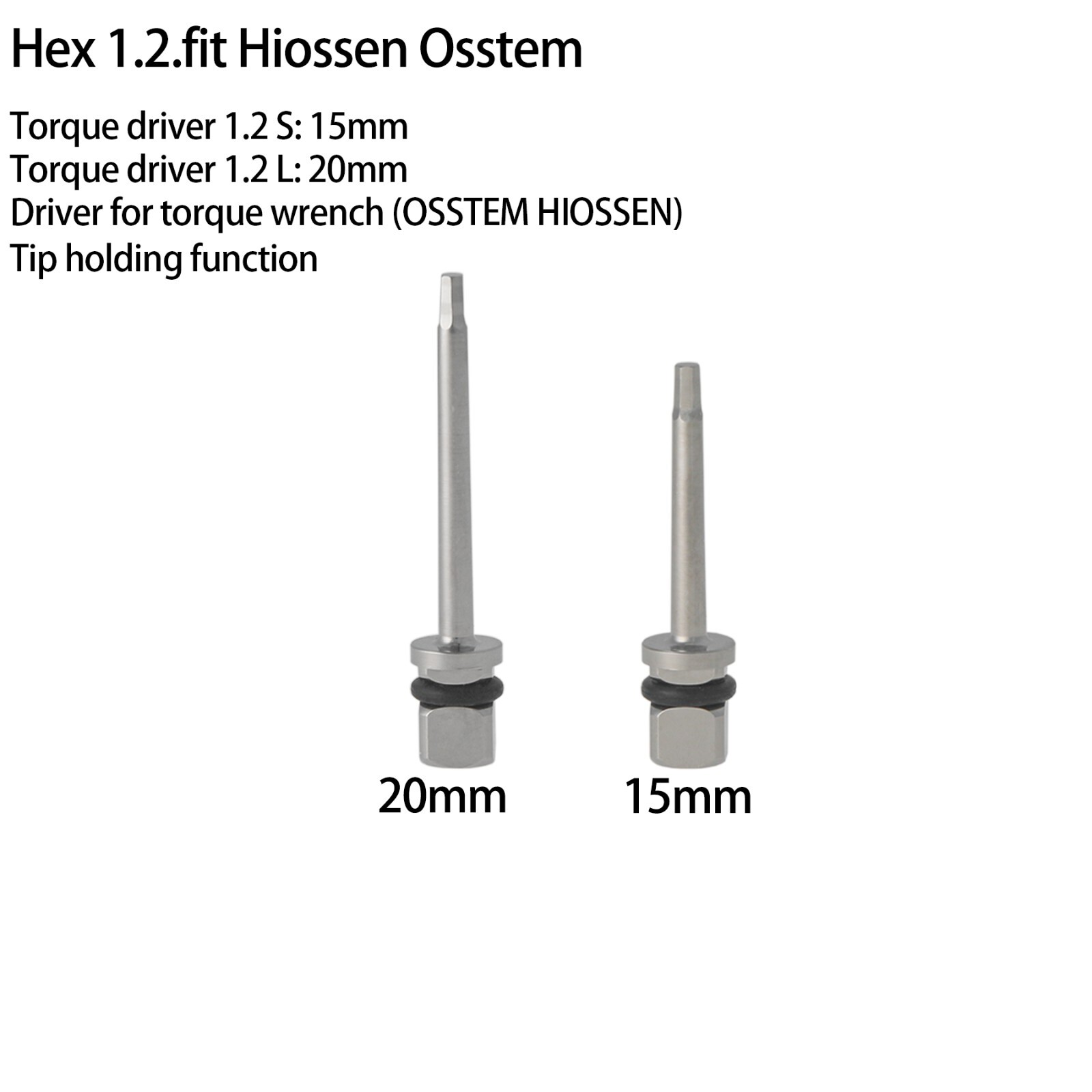 Implant Torque Driver & Hand Screwdriver Drivers Hex 1.2mm fit Hiossen Osstem