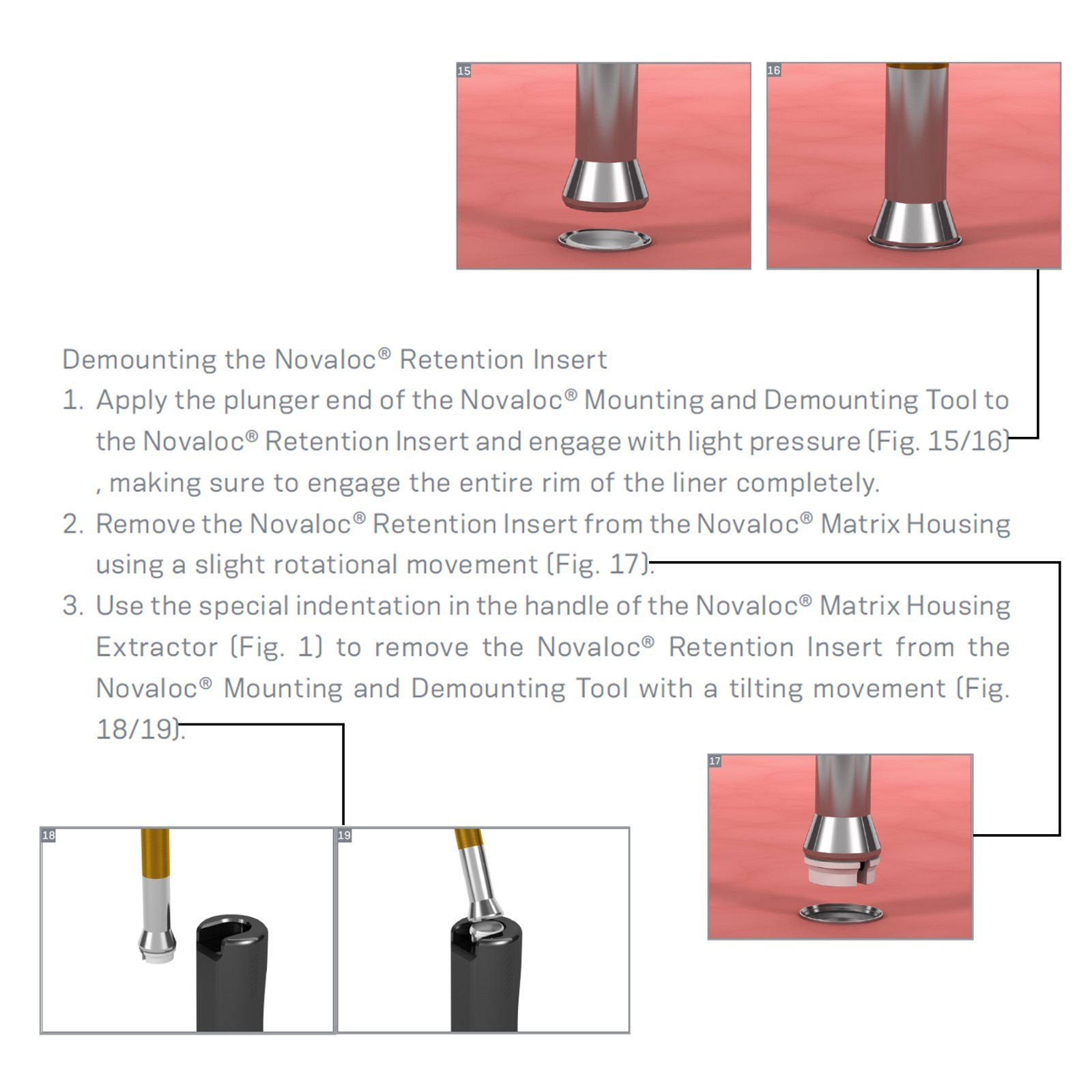 US Novaloc Processing Package PEEK Retention Inserts Tool Mounting & Demounting
