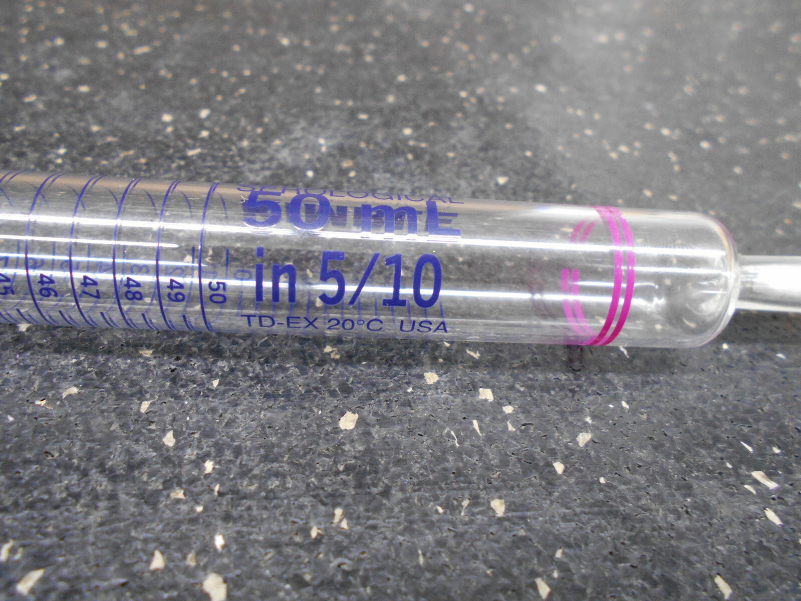 KIMBLE SEROLOGICAL 72110-50510 50ML STERILE DISPOSABLE GLASS PIPPETTE