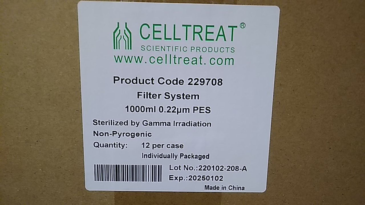 Lab Safety Supply 11L833 12 Pk 1000 mL Capacity Filter Unit
