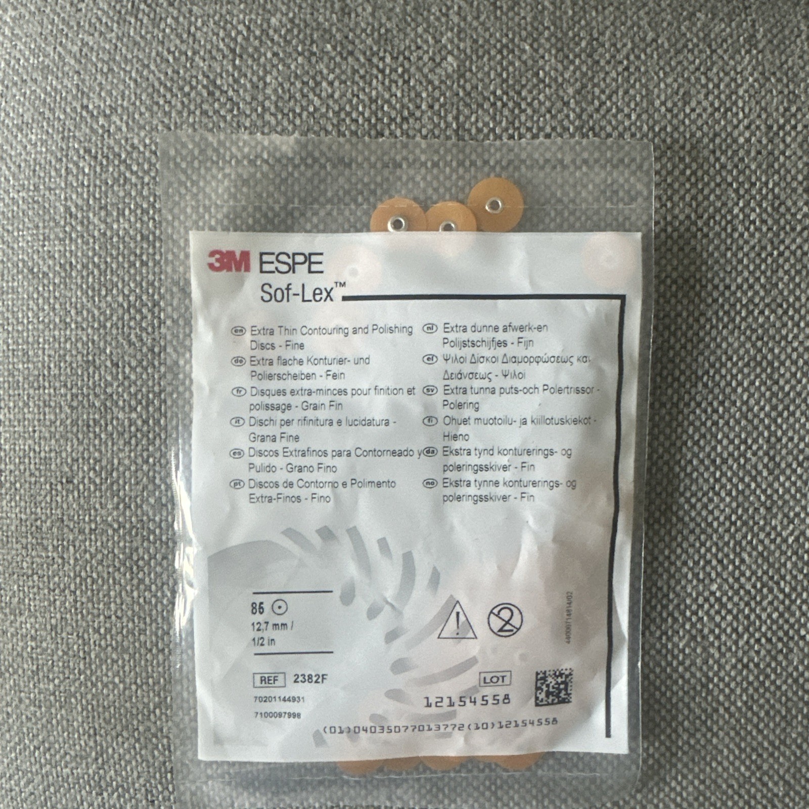 3M Sof-Lex soflex Discs Pack of 85 Orange Series 2382F Fine 1/2″ 12.7 mm