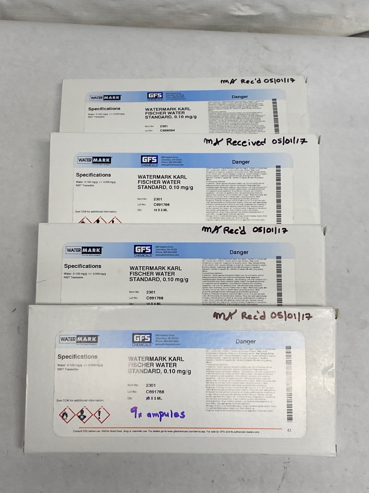 (39) WATERMARK Hydranal Water Standard 0.1 for Karl Fischer Titration 2301