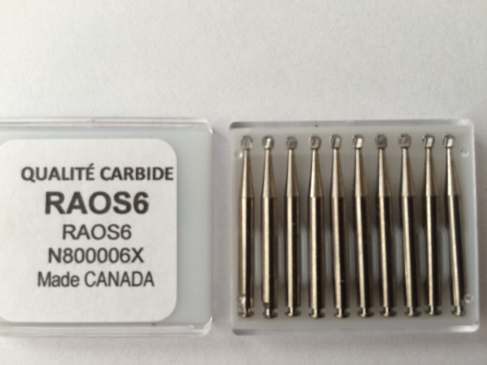 RAOS6 Premium Carbide Round RA Surgical Bur 6 Blades 10pk