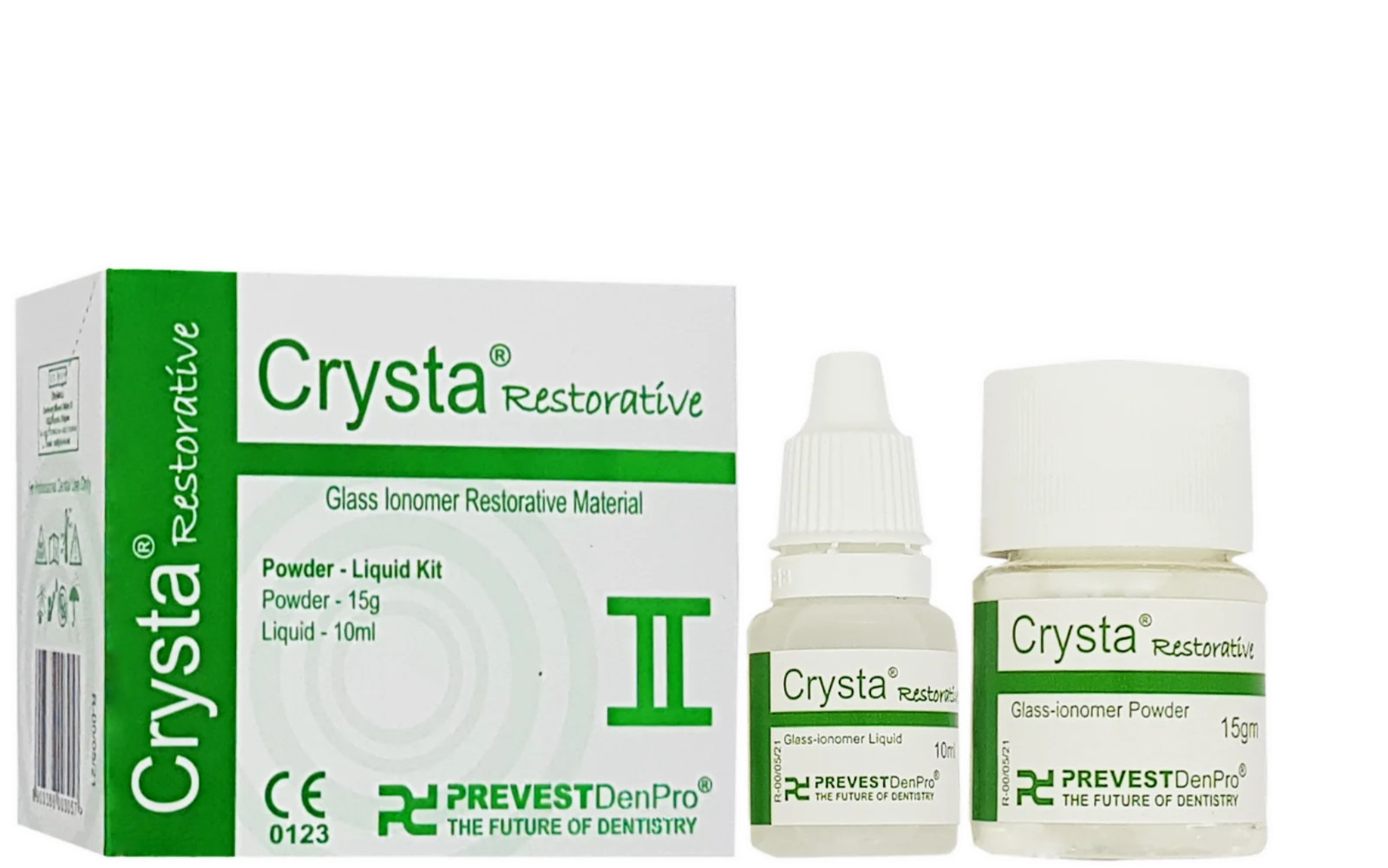 Prevest Crysta 2 Permanent Dental Filling Kit – White Shade GIC for Cavity Repai
