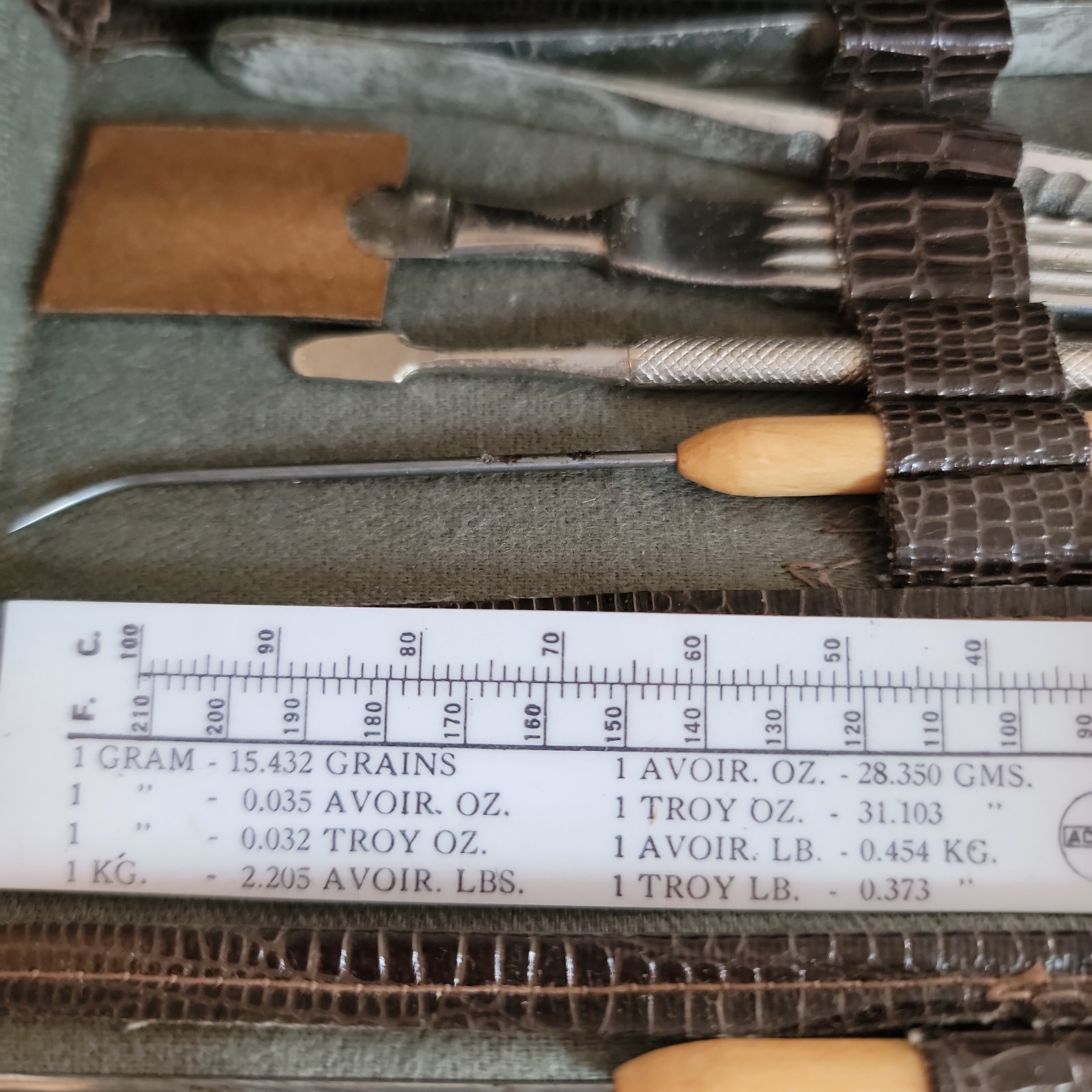 Vintage Clay Adams USA Anatomy Dissection Kit Scalpel Tools Ruler Case 1960s