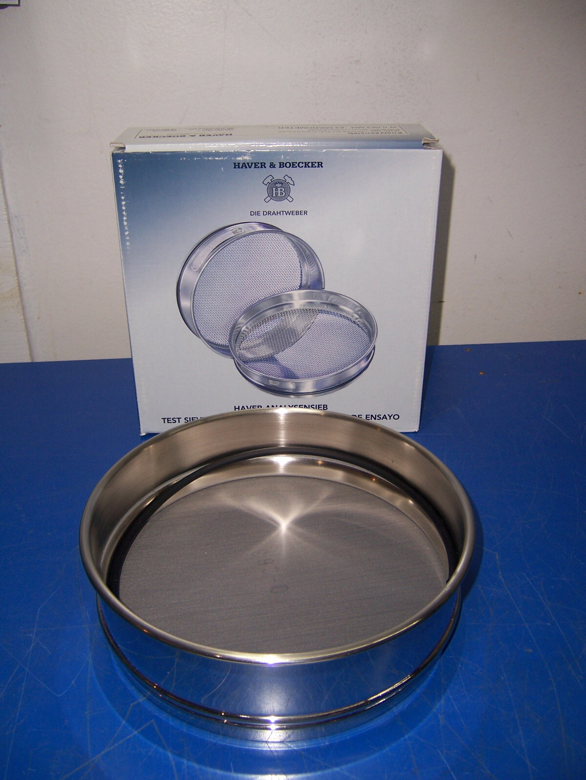 14463 Haver & Boecker 63 micron Test Sieve 200mm dia x 50mm SS metal