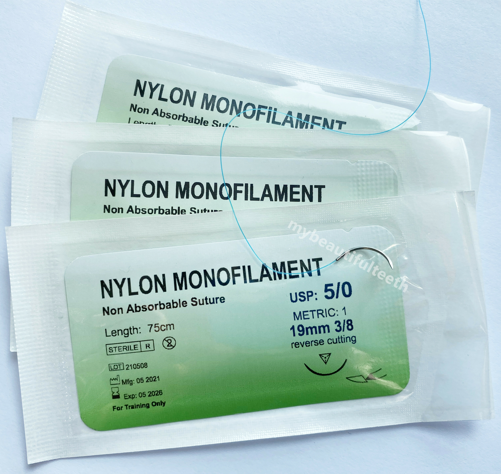 200Pcs Dental Reverse Metric 1.5 Nylon Monofilament 5-0 4-0 3-0